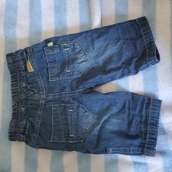 100% cotton Gagou Tagou 6m blue jeans with green accents - Picture 3 of 4